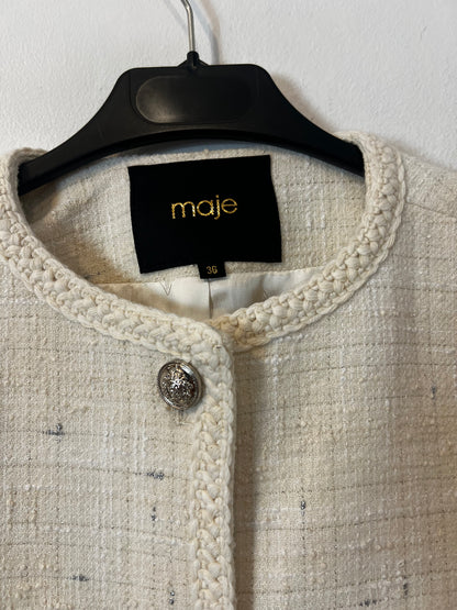 MAJE. Conjunto crema tweed