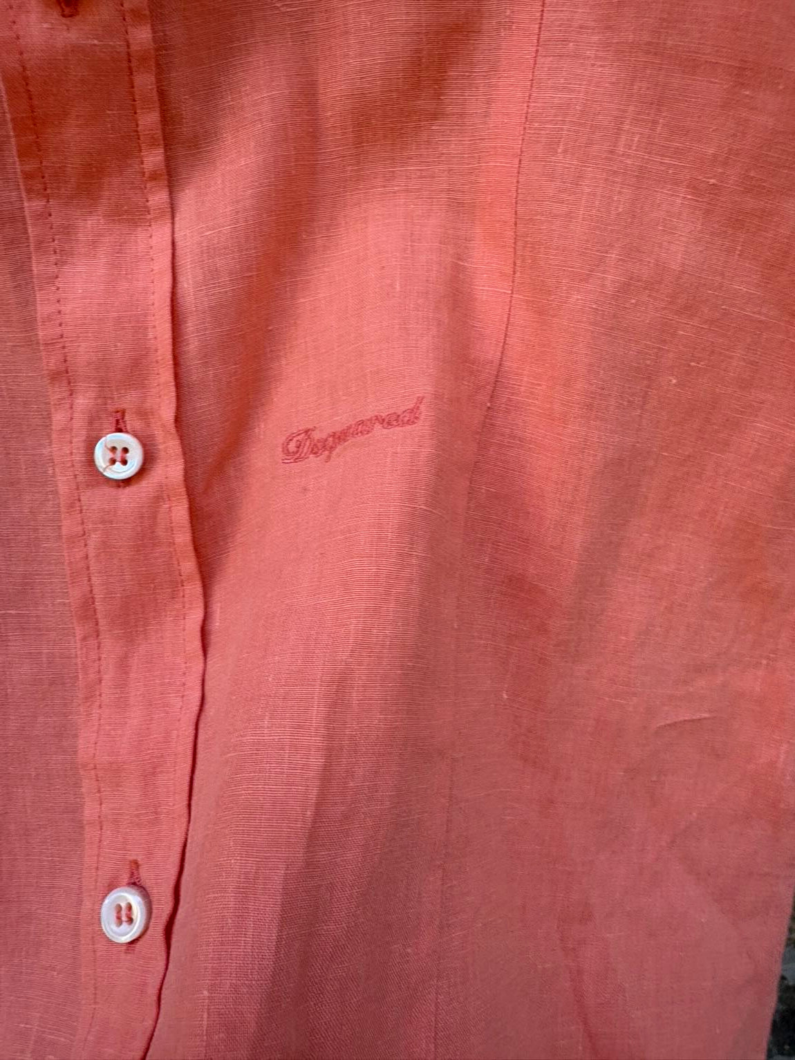 DSQUARED2. Blusa lino volante mini