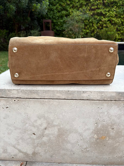 JIMMY CHOO. Bolso de mano en ante y pitón