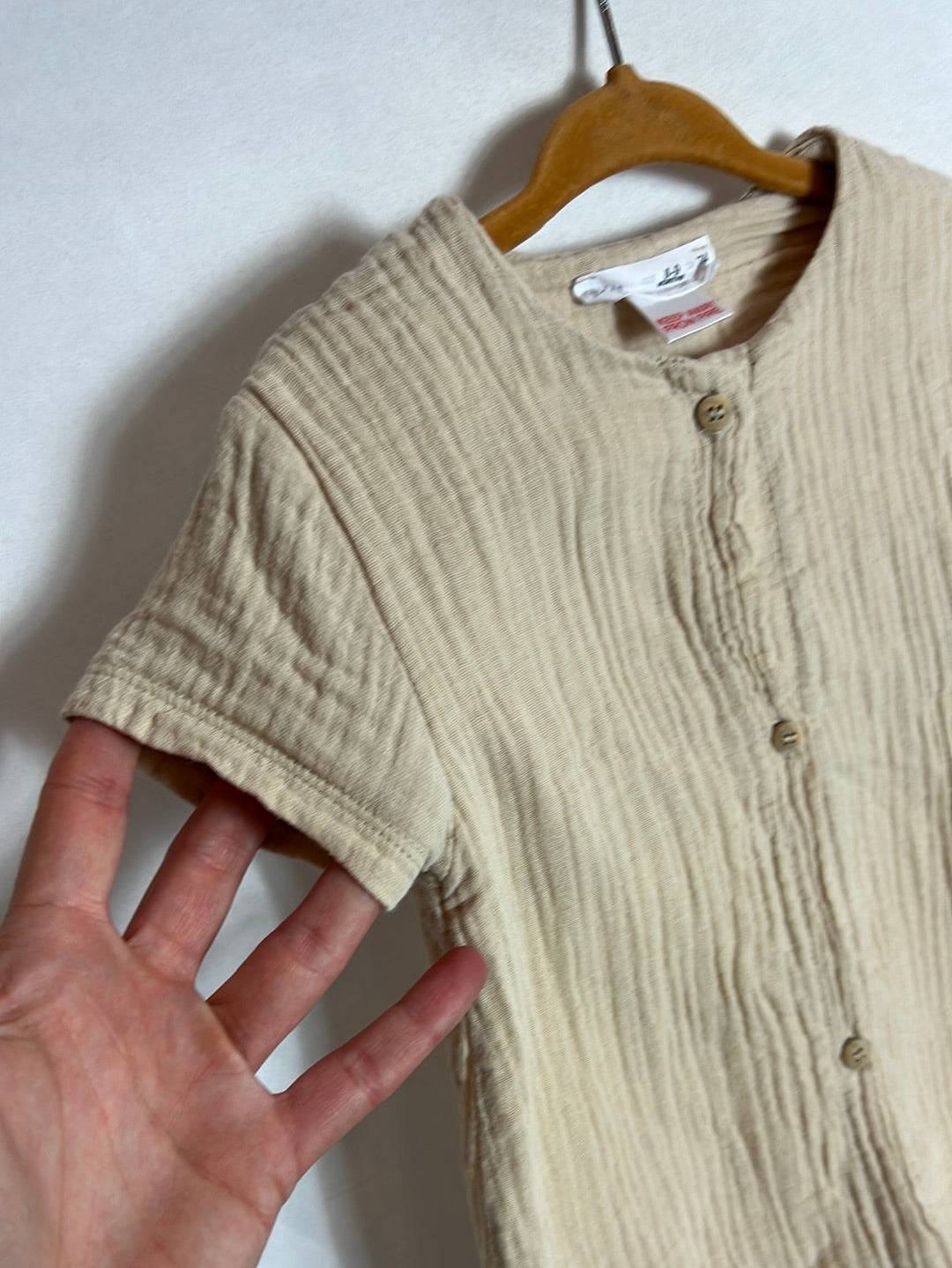 ZARA. Beige bamboo romper. Size 6-9 months