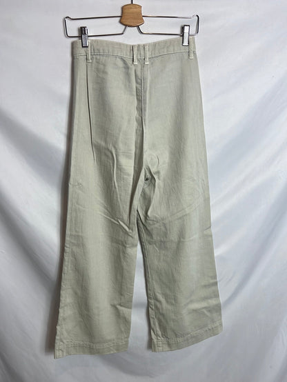 ZARA. Pantalón culotte color piedra. T 34