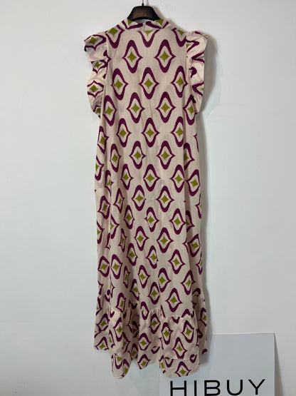 MONISQUI. Vestido rosa estampado TU(s)