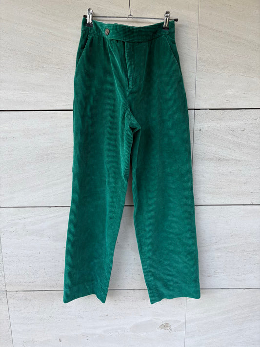 SOEUR. Pantalón recto verde pana