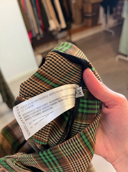 UTERQÜE. Pantalón cuadros aberturas