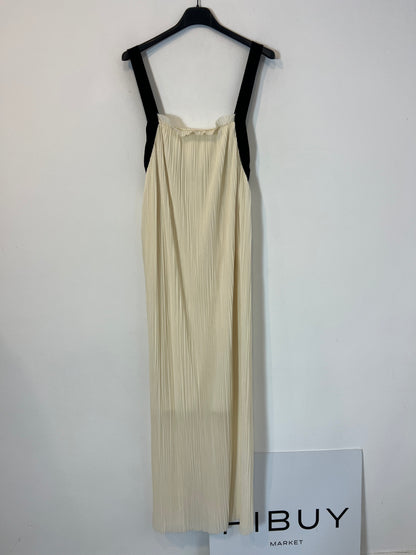 ZARA. Long pleated dress with strap detail. TS