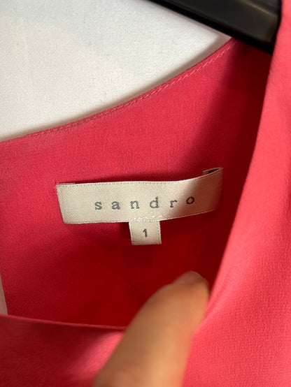 SANDRO. Silk top with sleeve detail. TS