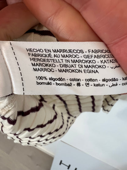 MASSIMO DUTTI. Top canalé manga larga rayas. T M