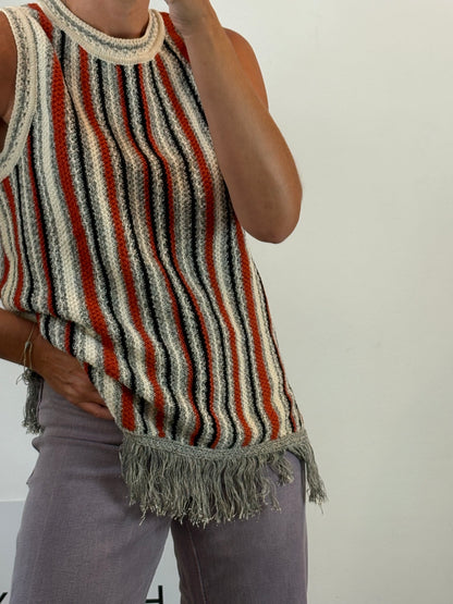 MASSIMO DUTTI. Top punto rayas T.m