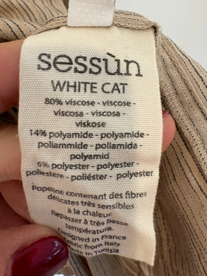 SESSÚN. Blusa beige tostado rayas