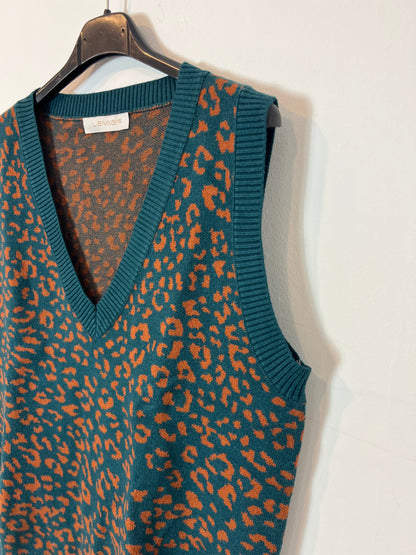 LAMIAR. Blue print sleeveless sweater YOU(S)