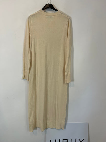 ZARA. Vestido punto beige T.m