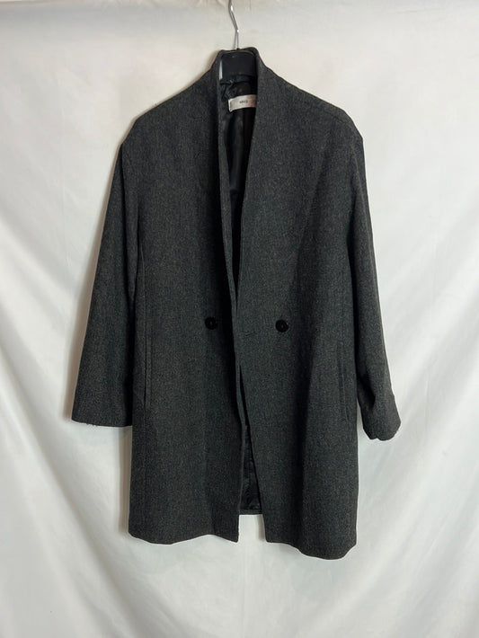 MANGO. Abrigo gris jaspeado T.xs
