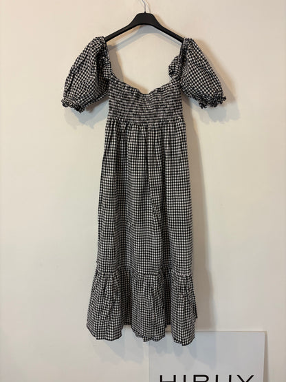 Vestido midi vichy detalle mangas