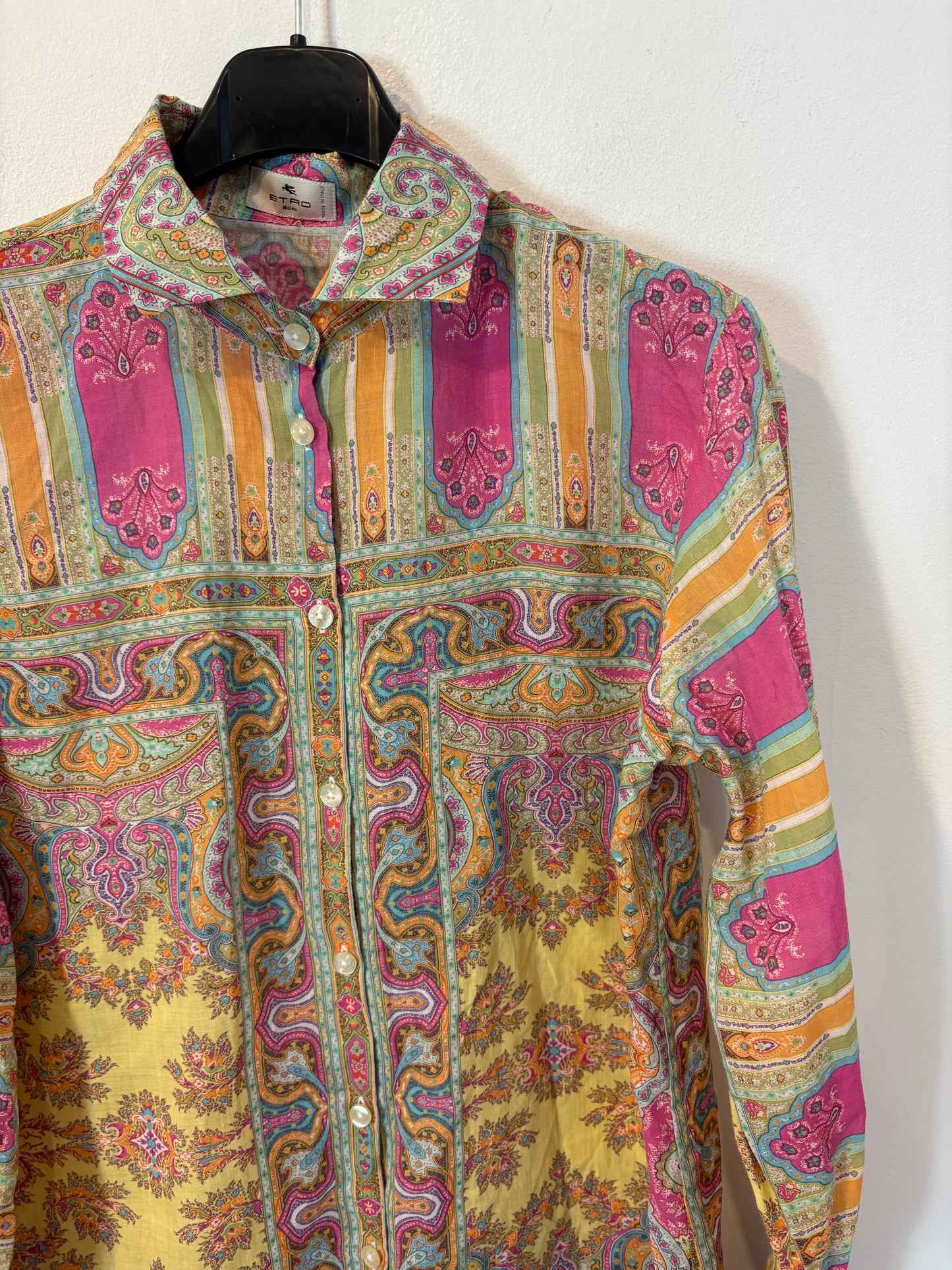 ETRO. Camisa estampado colores lino