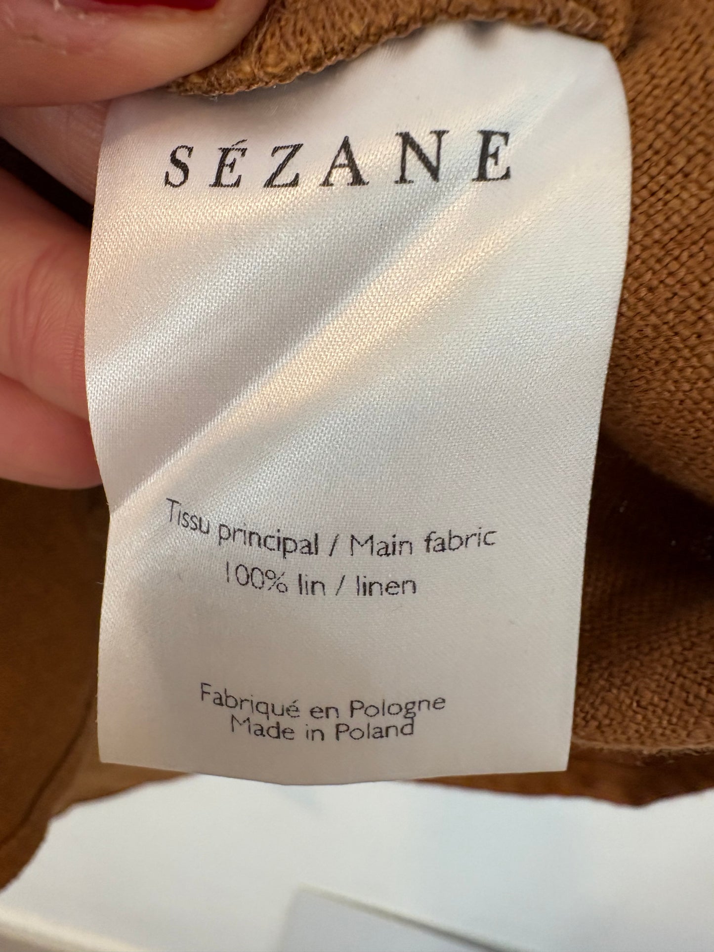 SÉZANE. Vestido corto lino manga farol
