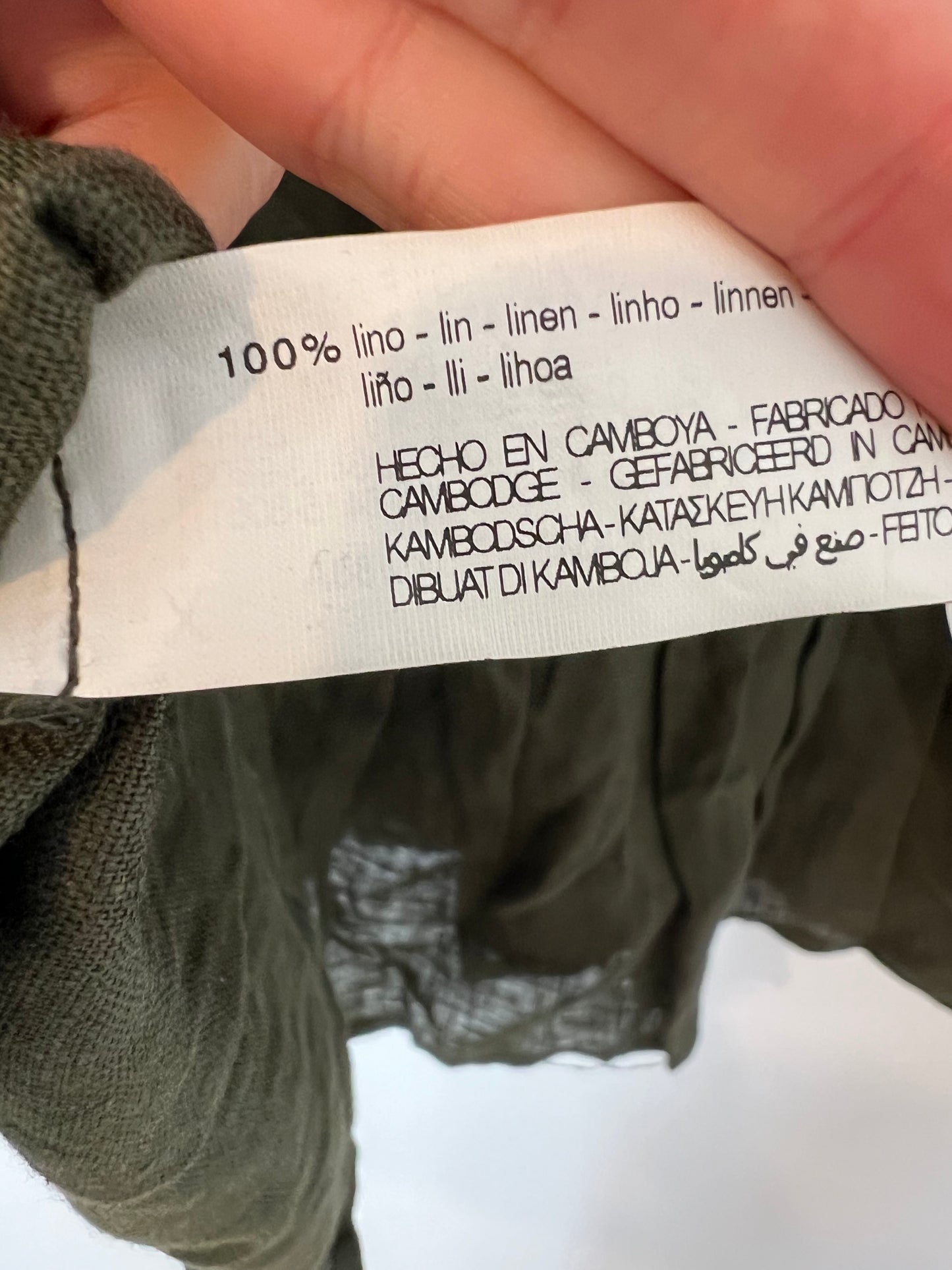 ZARA. Dark green linen blouse. TM