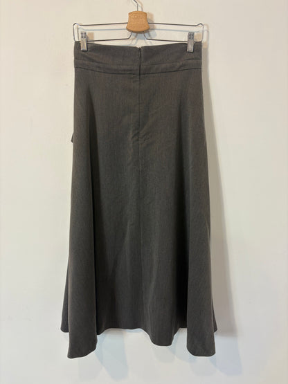 IQ COLLECTION. Falda midi bicolor bolsillos