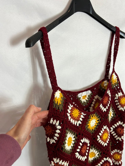 SFERA. Top crochet  burdeos. T M