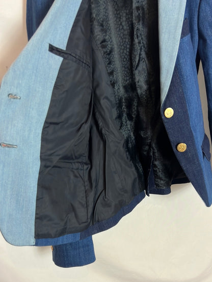 ANGELO MARANI. Tricolor denim blazer. T 44 (L)