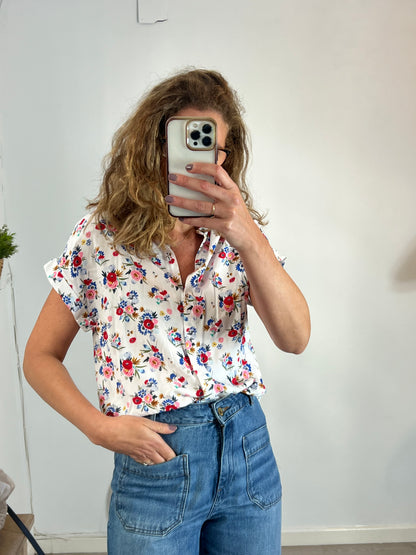 MARIE SIXTINE. Blusa manga corta flores T.m