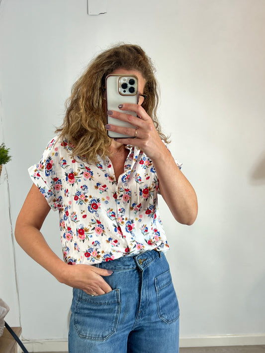 MARIE SIXTINE. Blusa manga corta flores T.m