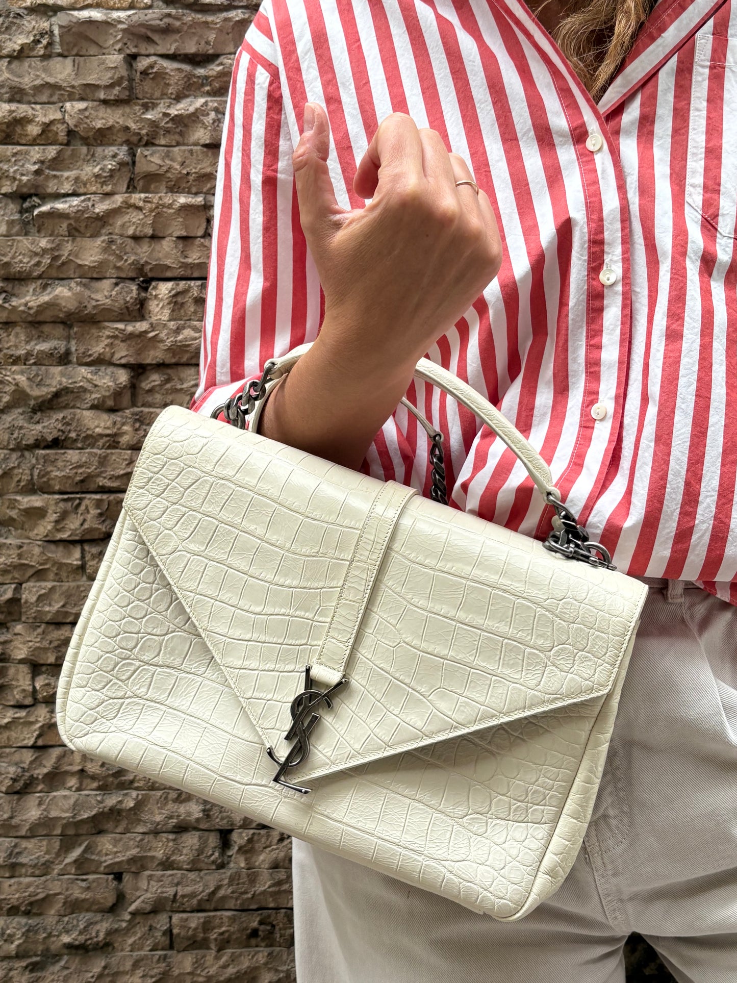 YVES SAINT LAURENT. Bolso collage large piel