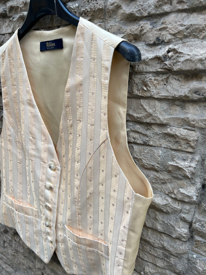 ALTEA MILANO. Chaleco seda tono pastel rayas. TS/ M