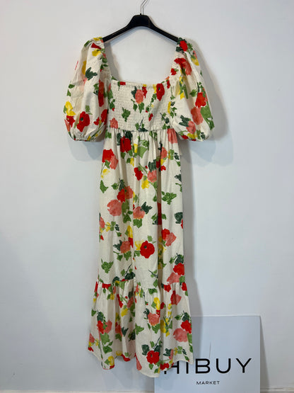 SEZANE. Vestido largo flores T.34