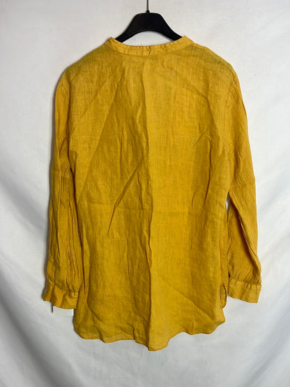 ZARA. Mustard Linen Blouse. TM
