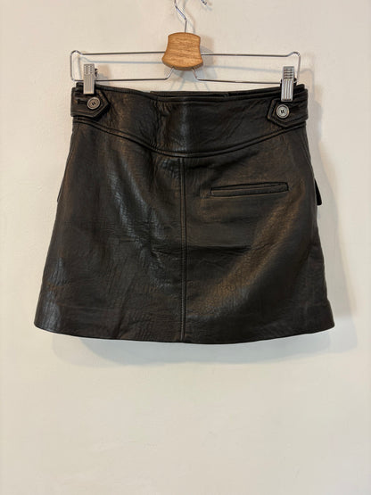 ZARA.Falda cruzada piel