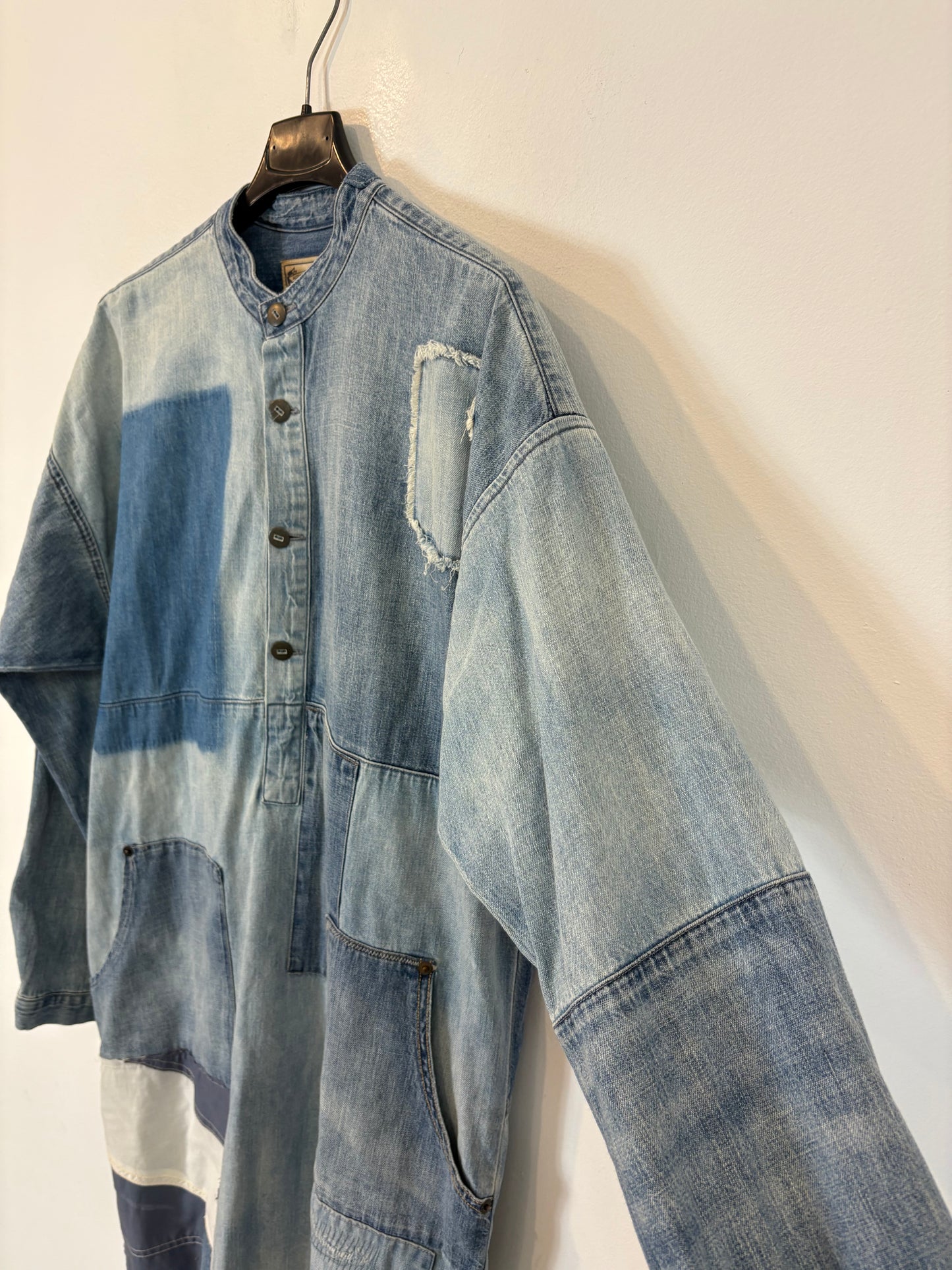 POLO RALPH LAUREN. Vestido corto denim parches. T M