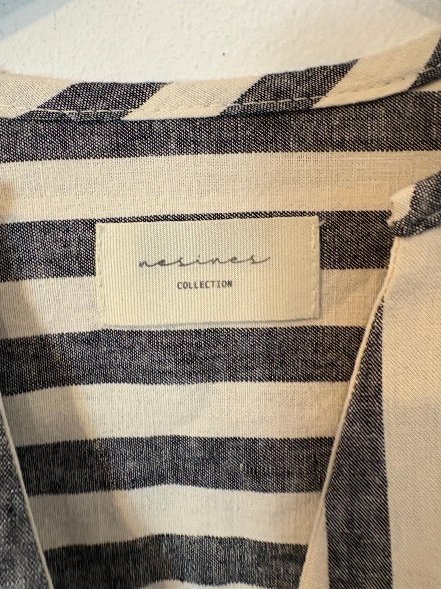 NESINES. Blusa/chaqueta rayas lino y algodón