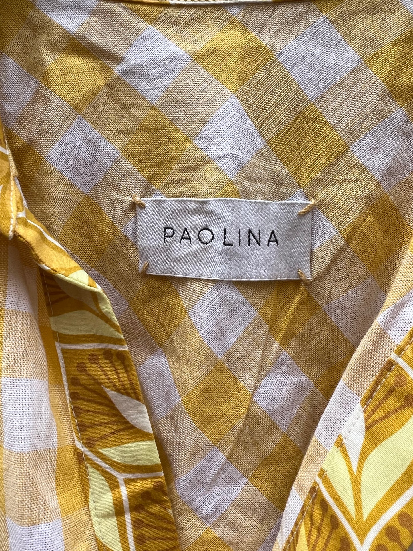 PAOLINA. Vestido cuadros y estampado abotonado. TU (S/M)