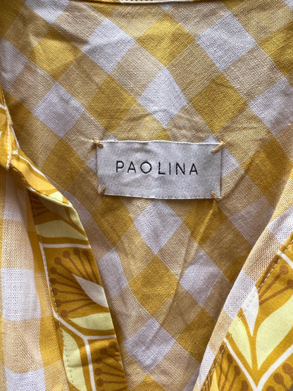 PAOLINA. Vestido cuadros y estampado abotonado. TU (S/M)