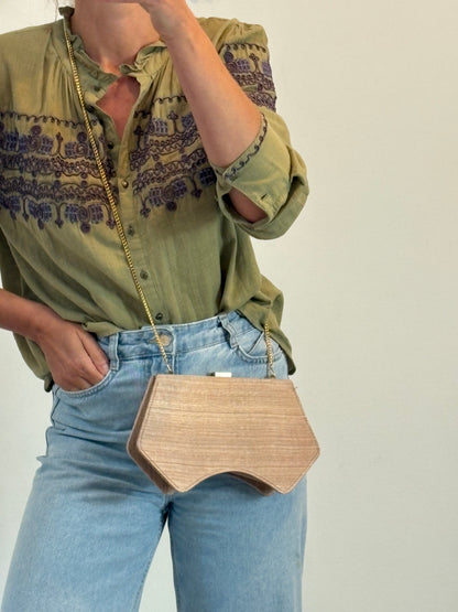 MIMOKI. Bolso beige textura