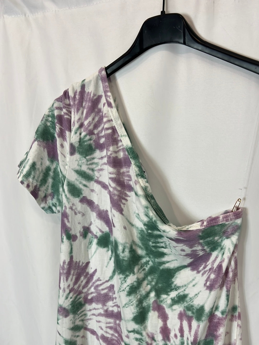 LEAF. Asymmetrical tie-dye midi dress. TM