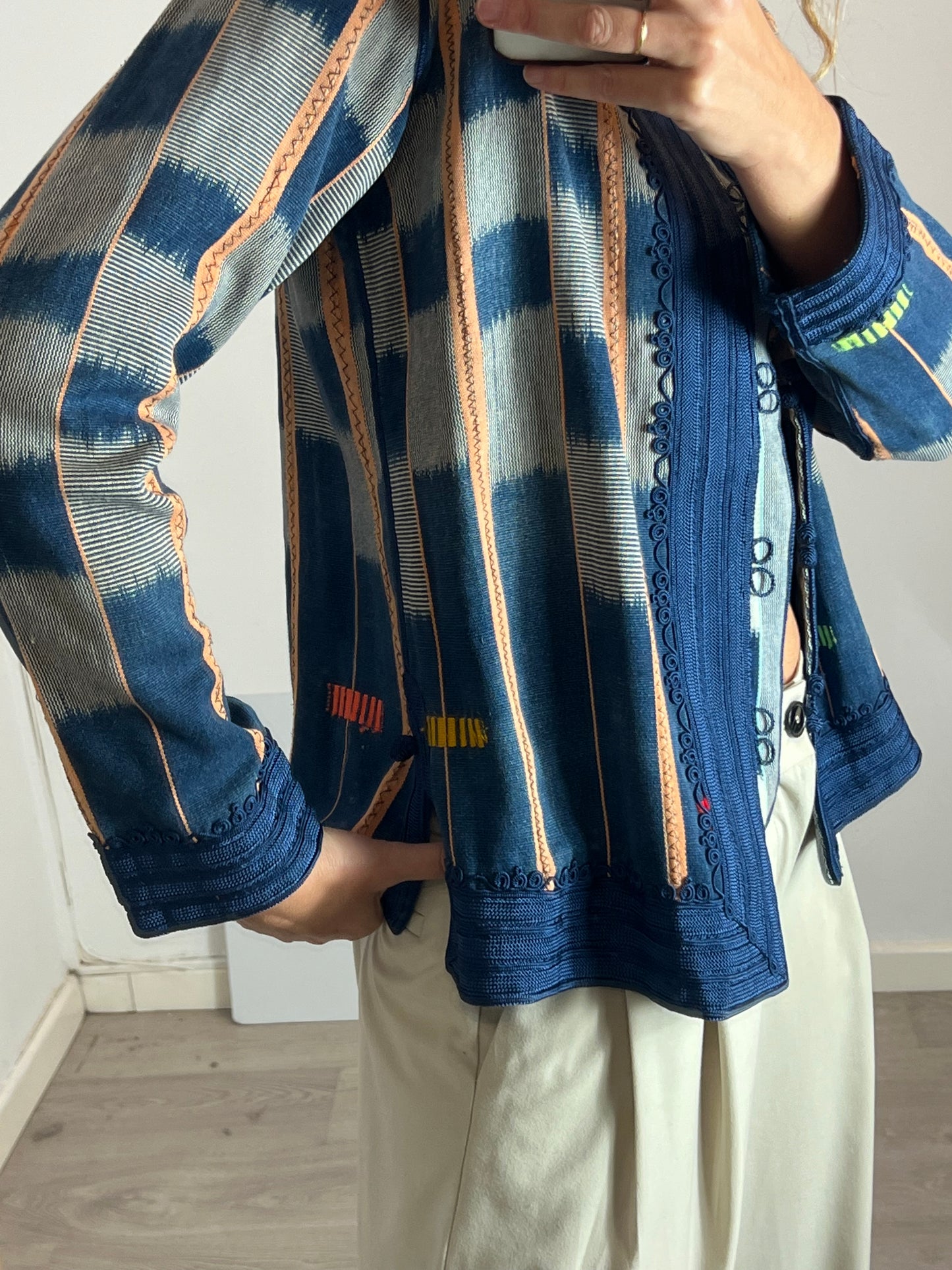 OTHERS. Blue textured jacket YOUR(S)