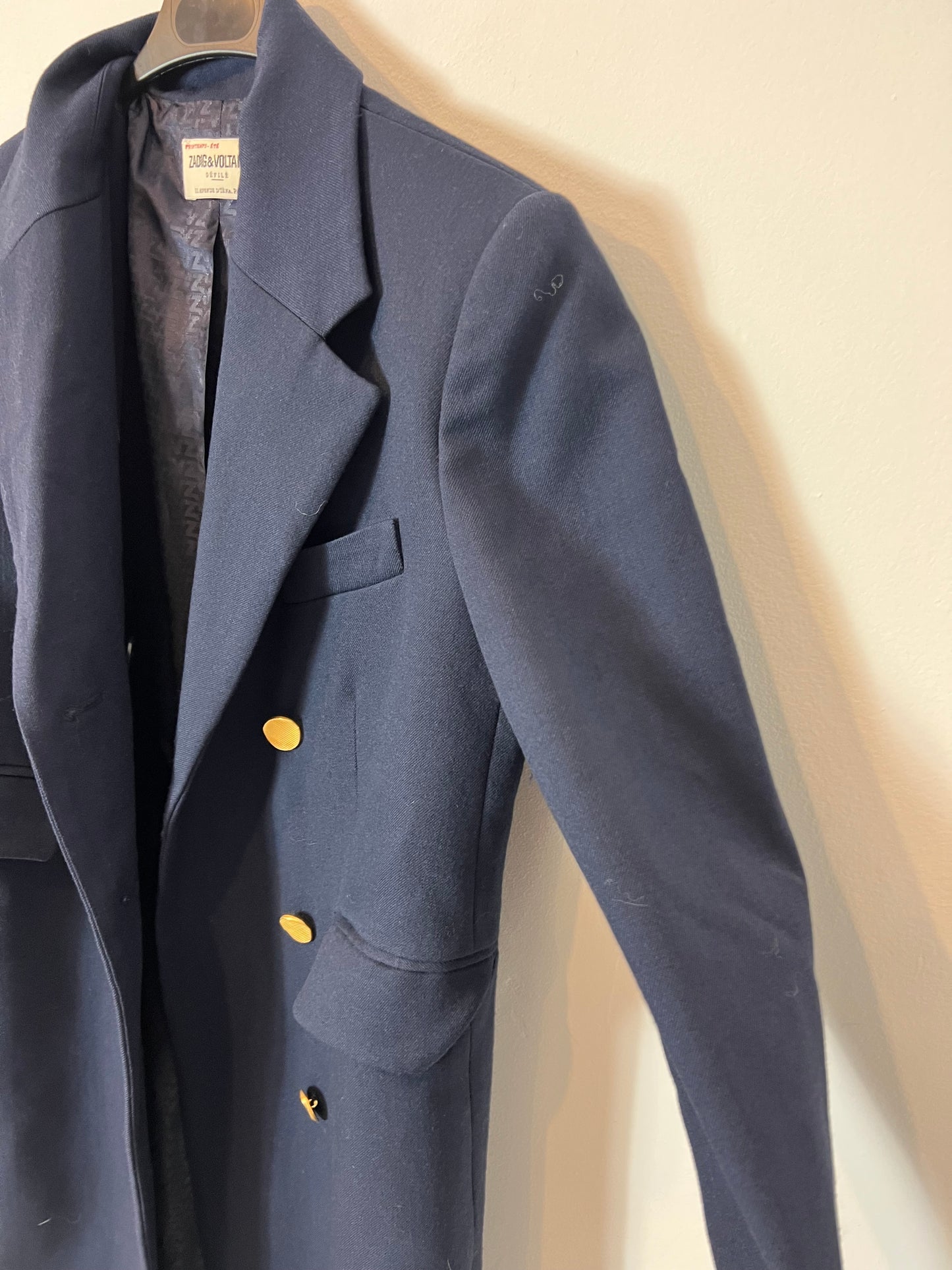 ZADIG&amp;VOLTAIRE. Long blue wool coat. T.S.