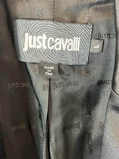 JUSTCAVALLI. Blazer tonos beige estampada T.L