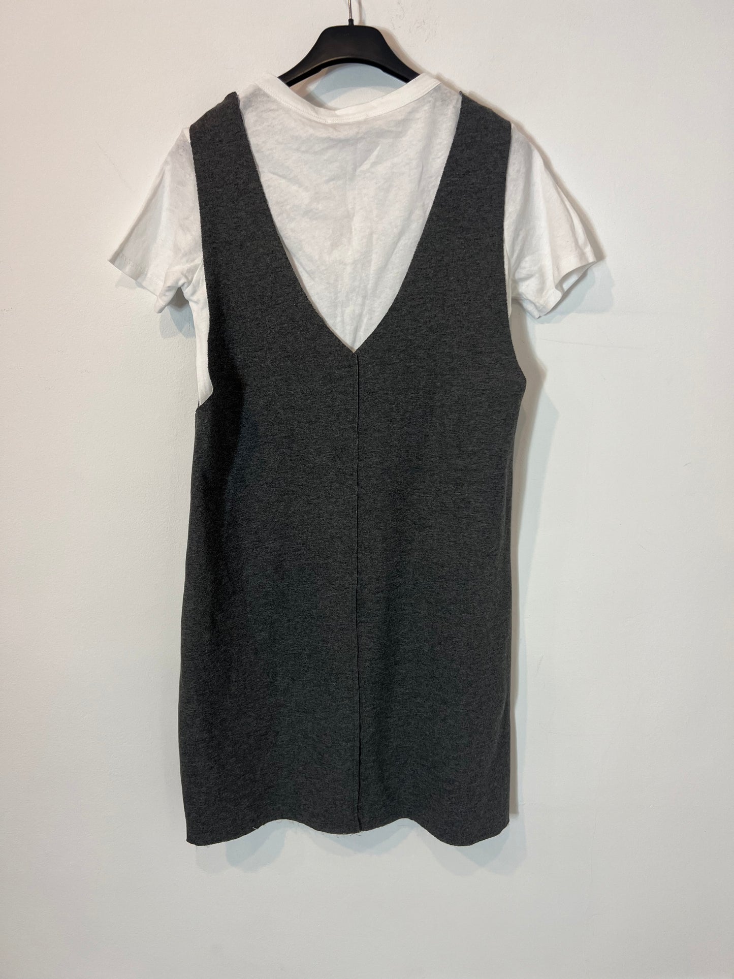 ZARA. Vestido gris doble capa. T S