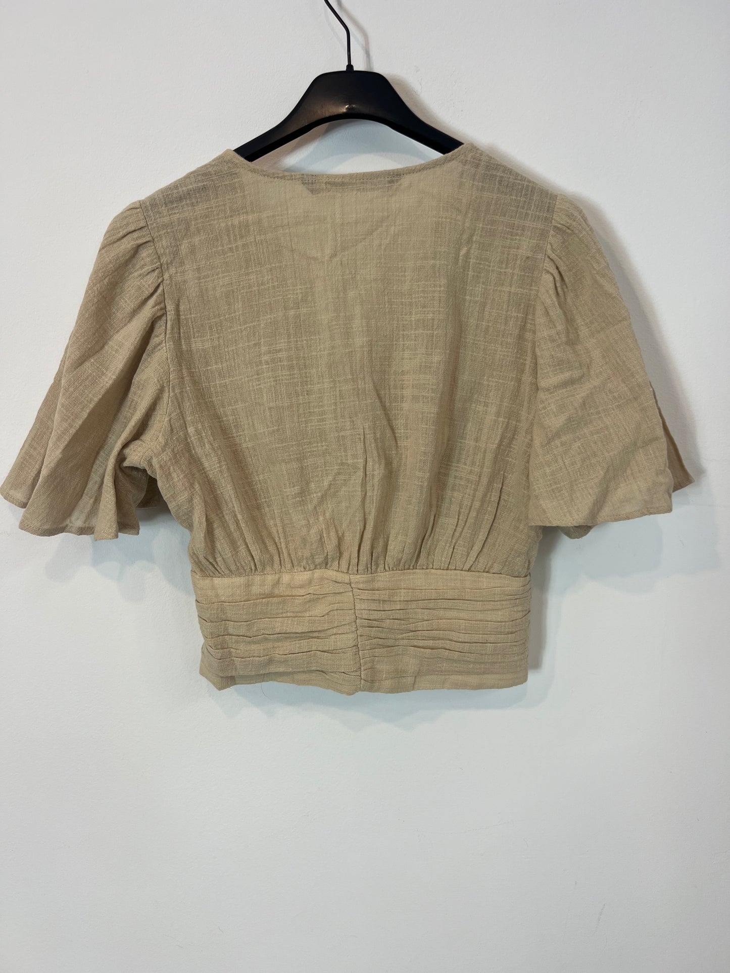 ZARA. Top beige textura T.xs