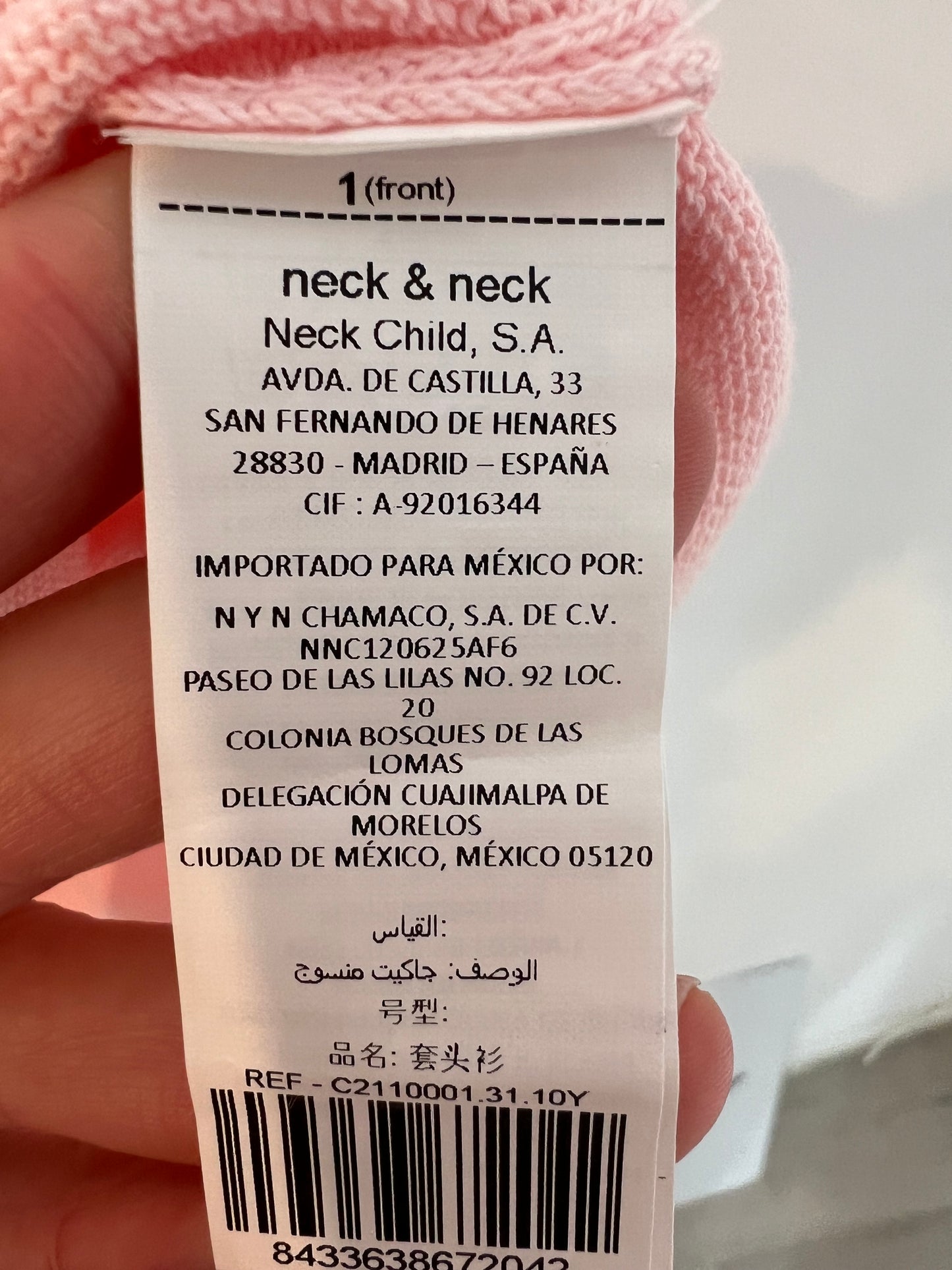 NECK&NECK. Jersey rosa algodón. T 10-11 años