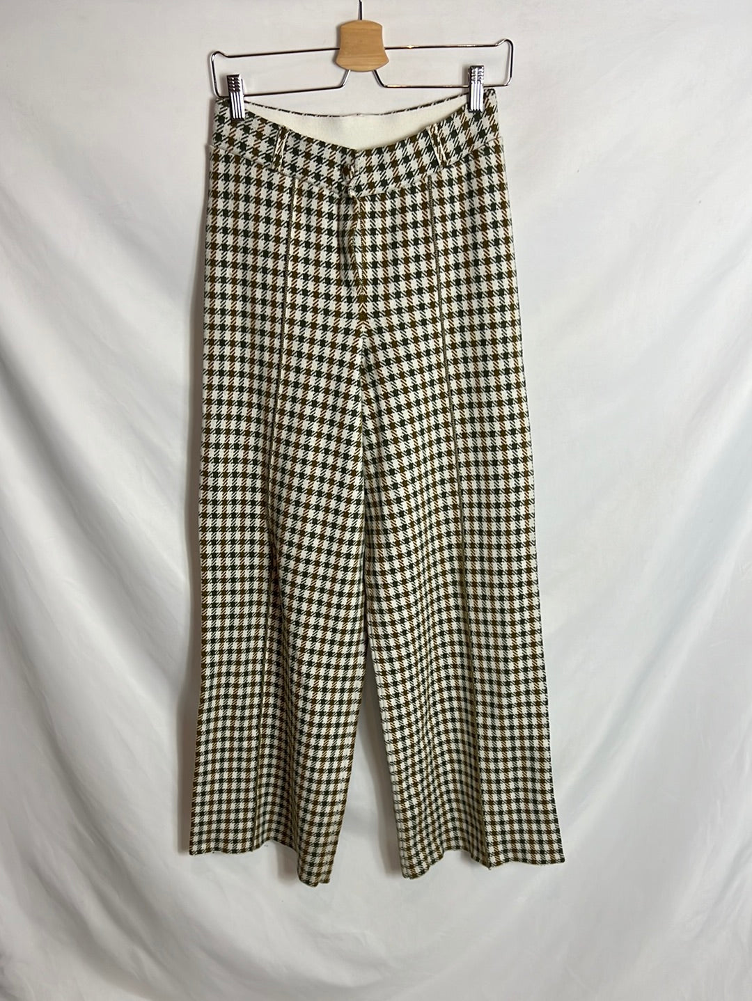 MANGO. Pantalón punto pata de gallo T.m