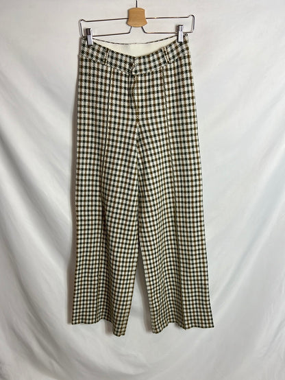 MANGO. Pantalón punto pata de gallo T.m