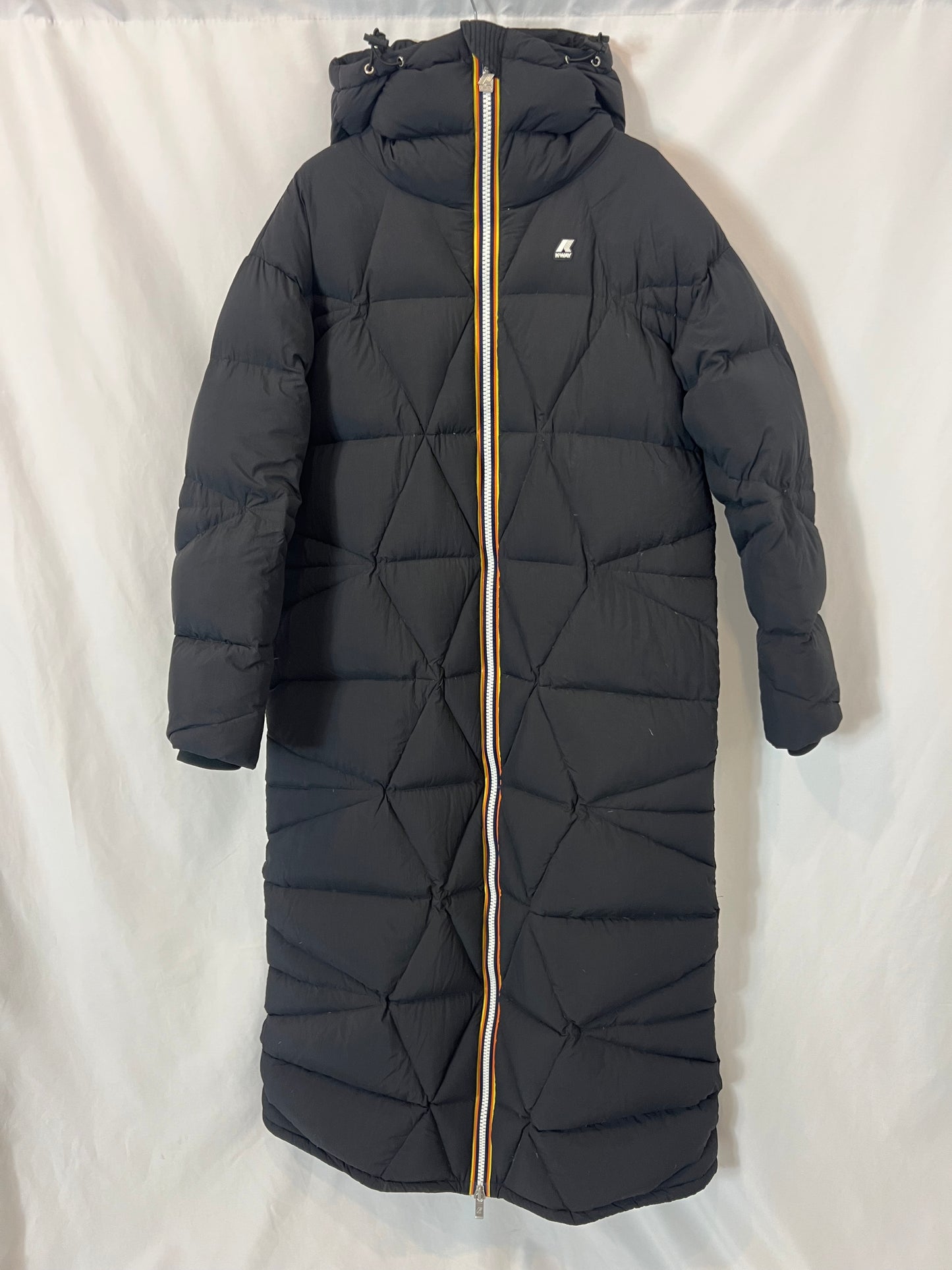 K-WAY SEVEN. Plumas largo reversible negro T.7(m)