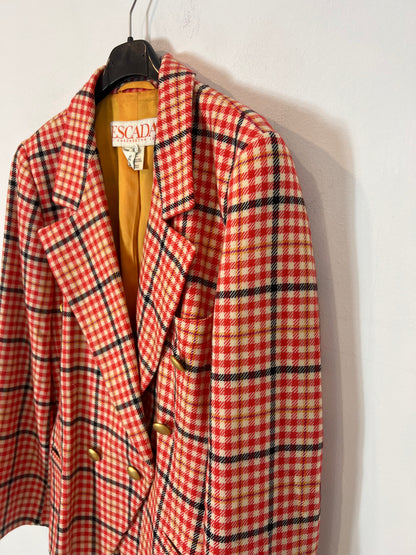 ESCADA. Chaqueta lana cuadros. T 38