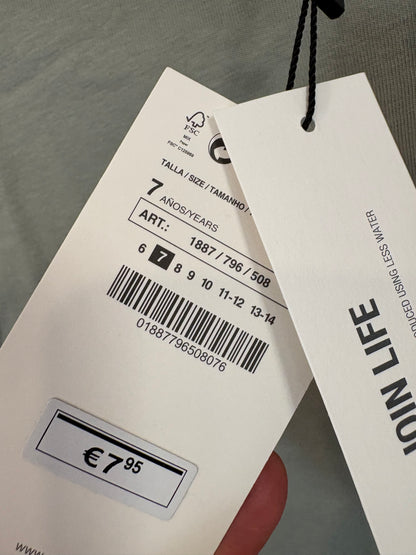 ZARA. Camiseta verde claro manga larga. T 7 años