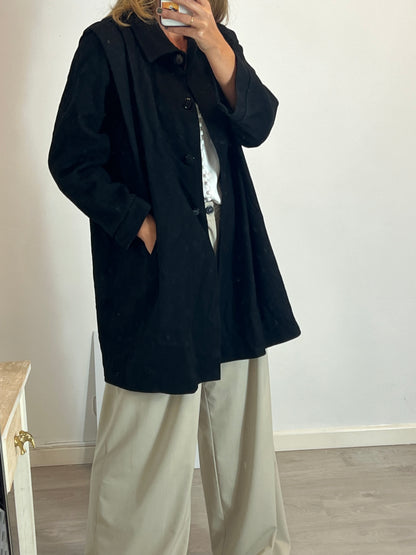 OTRAS. Abrigo paño Negro T.u (M/L)