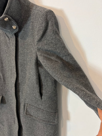 MANGO. Abrigo gris jaspeado T.m