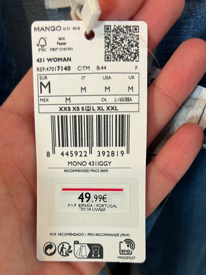 MANGO. Mono denim elástico. T M